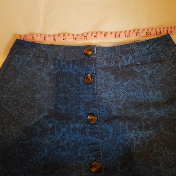 Lands End Blue Geometric Skirt - Picture 6 of 7
